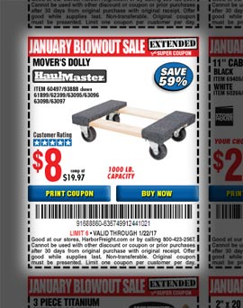 coupon for mover's dolly at Harbor Freight