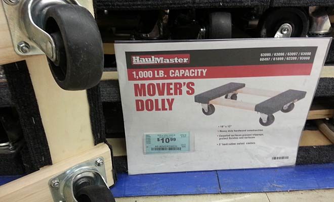Harbor Freight Mover's Dolly with caster wheels