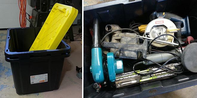 clean workshop storage containers