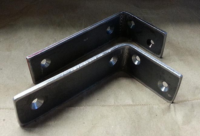 a finished pair of low profile shelf brackets