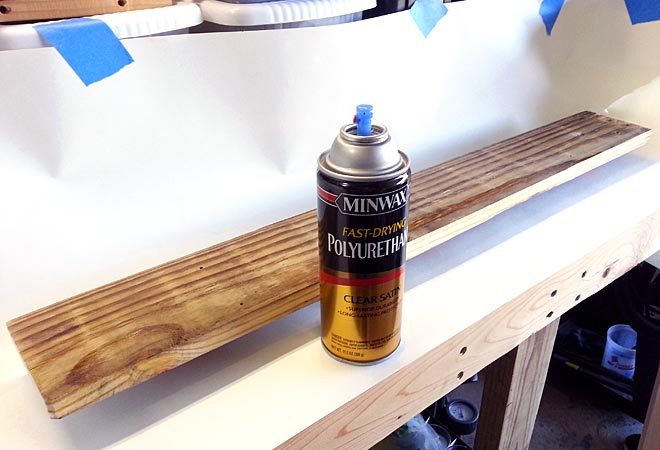 finishing pallet wood shelf with polyurethane