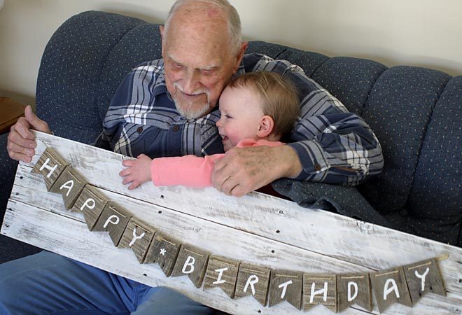 happy birthday pallet wood bunting banner