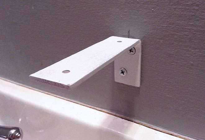 install painted, diy low profile shelf bracket