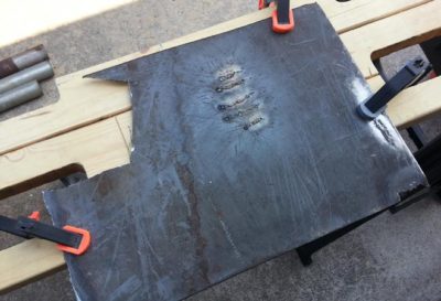 clamping down steel sheet