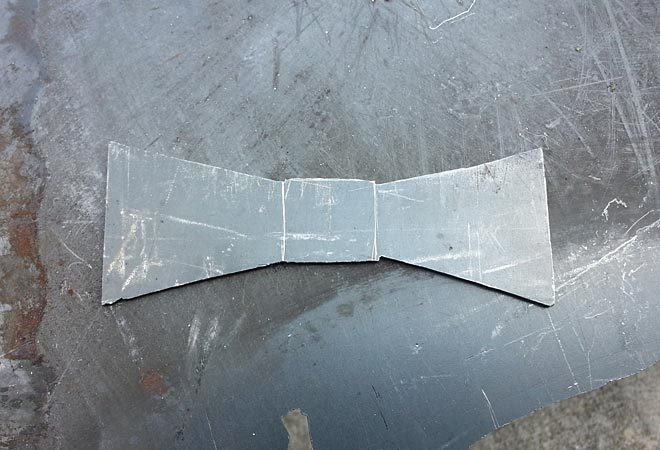 metal bow tie rough cut