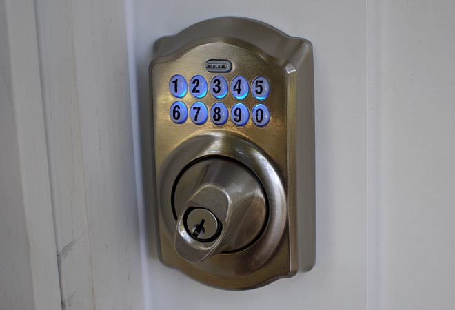 Schlage electronic deadbolt installed