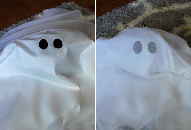 attach eyes to the fabric ghosts