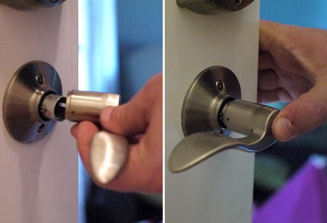 lock - How do I fix an exterior door knob that will unlock but not turn? -  Home Improvement Stack Exchange