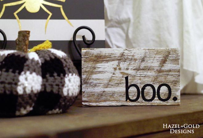 mini boo halloween sign