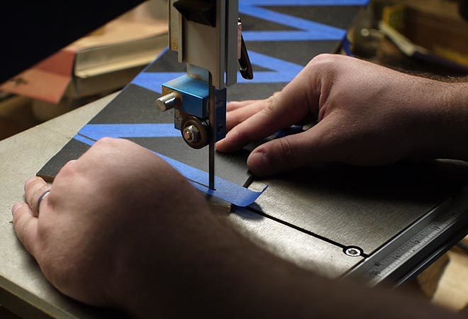 cutting chalkboard into banner flags